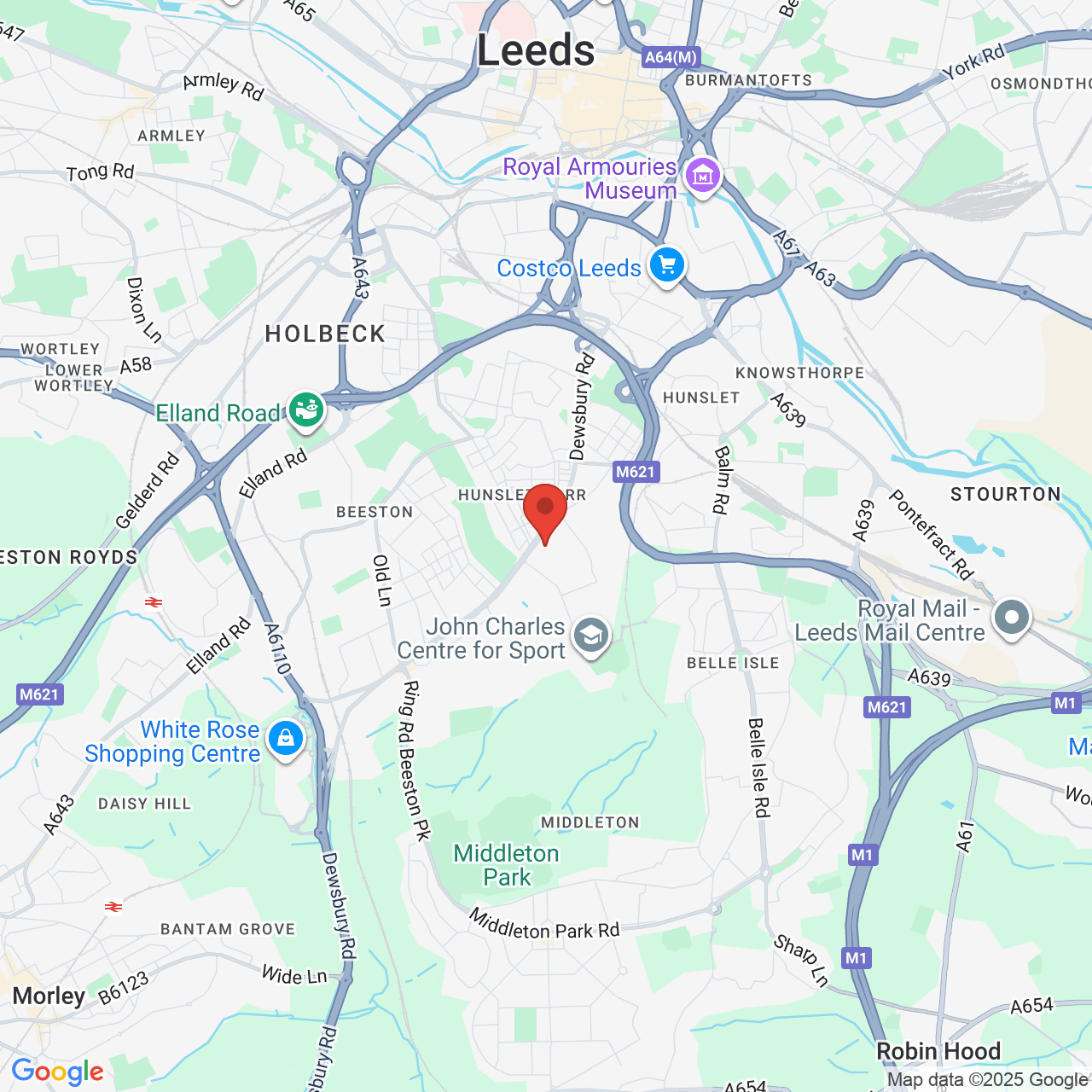 Map displaying vacancy location