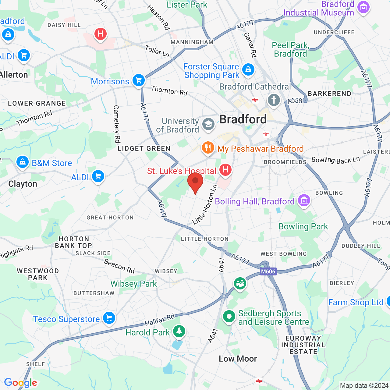 Map displaying vacancy location