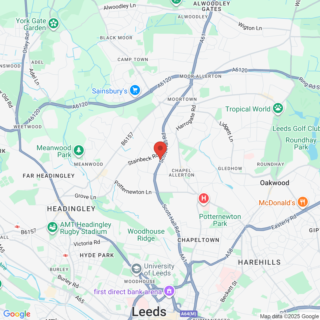 Map displaying vacancy location