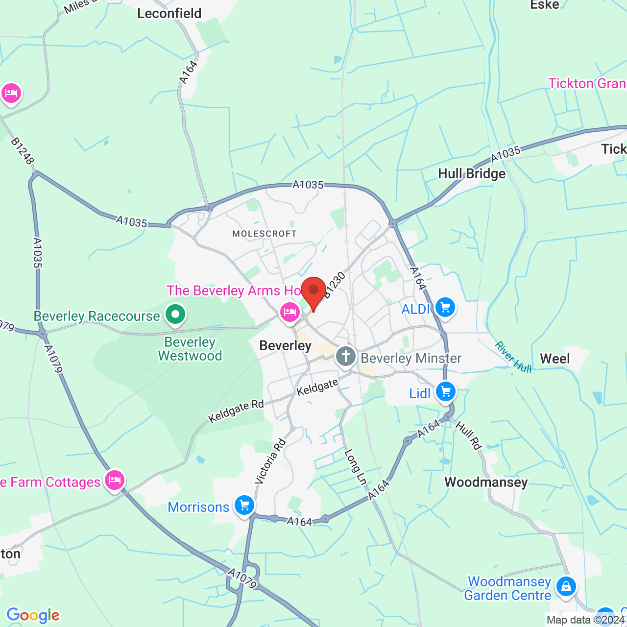 Map displaying vacancy location