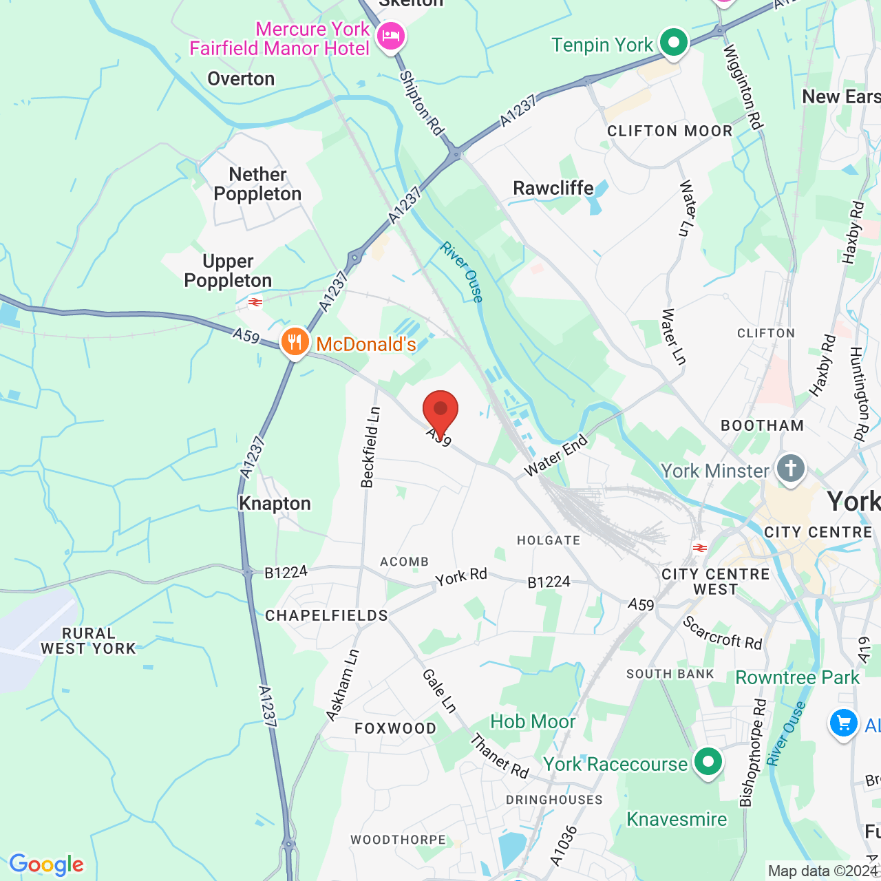 Map displaying vacancy location