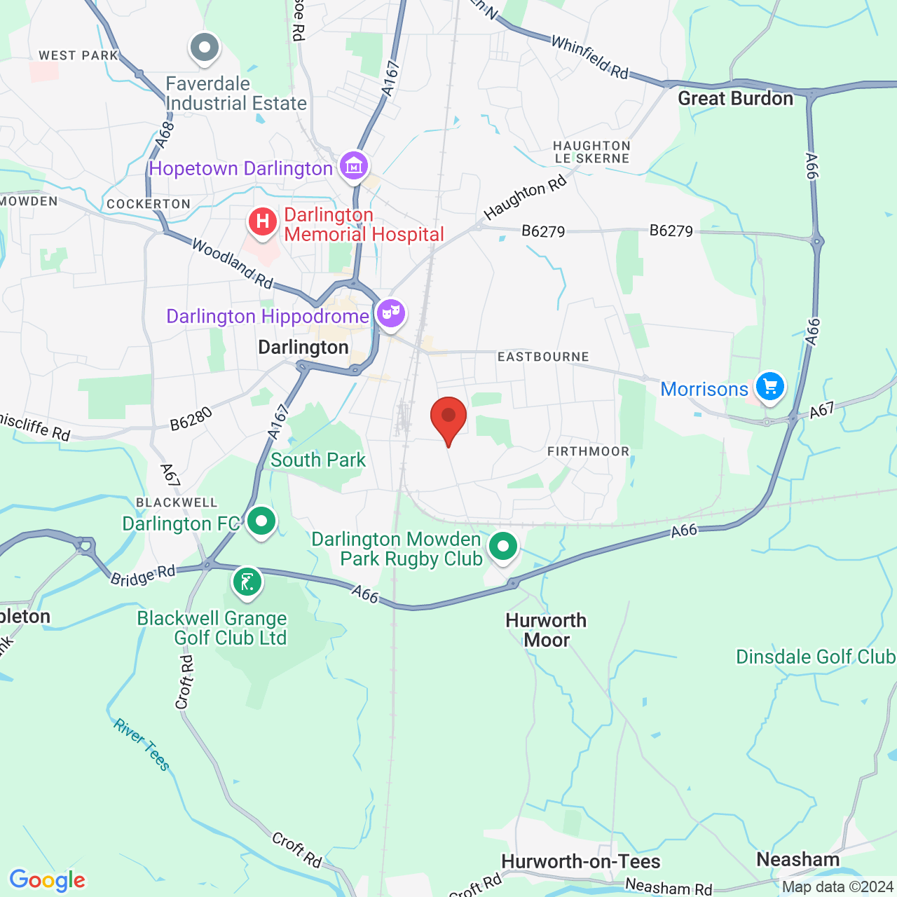 Map displaying vacancy location