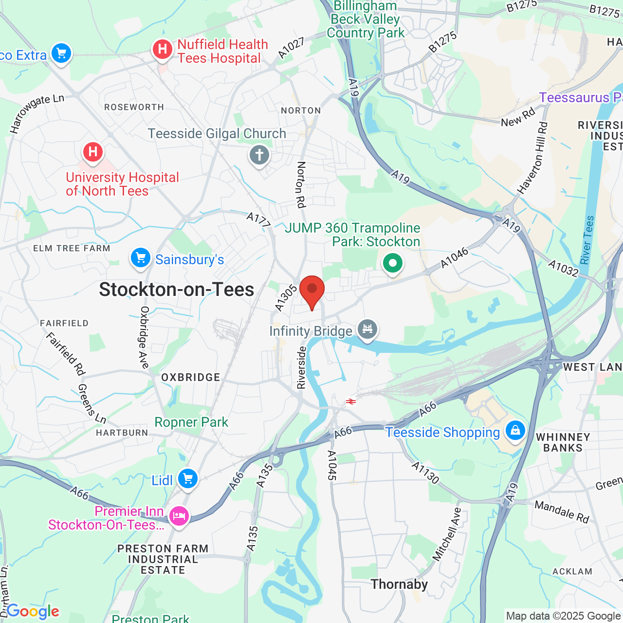 Map displaying vacancy location
