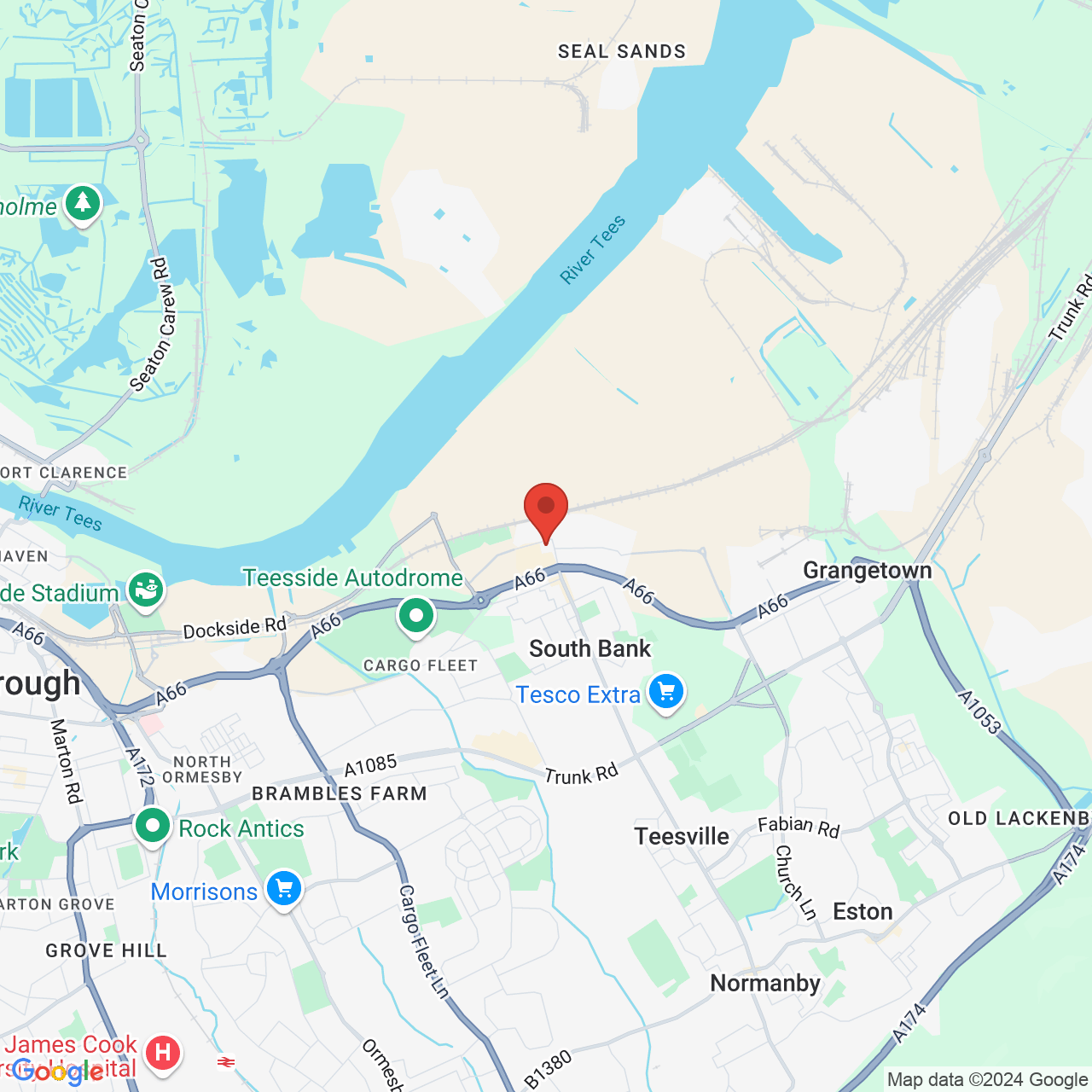 Map displaying vacancy location