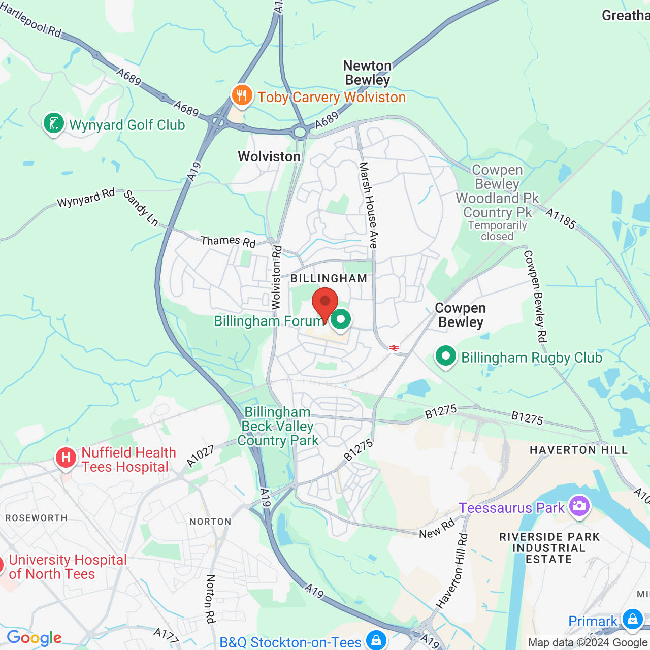 Map displaying vacancy location
