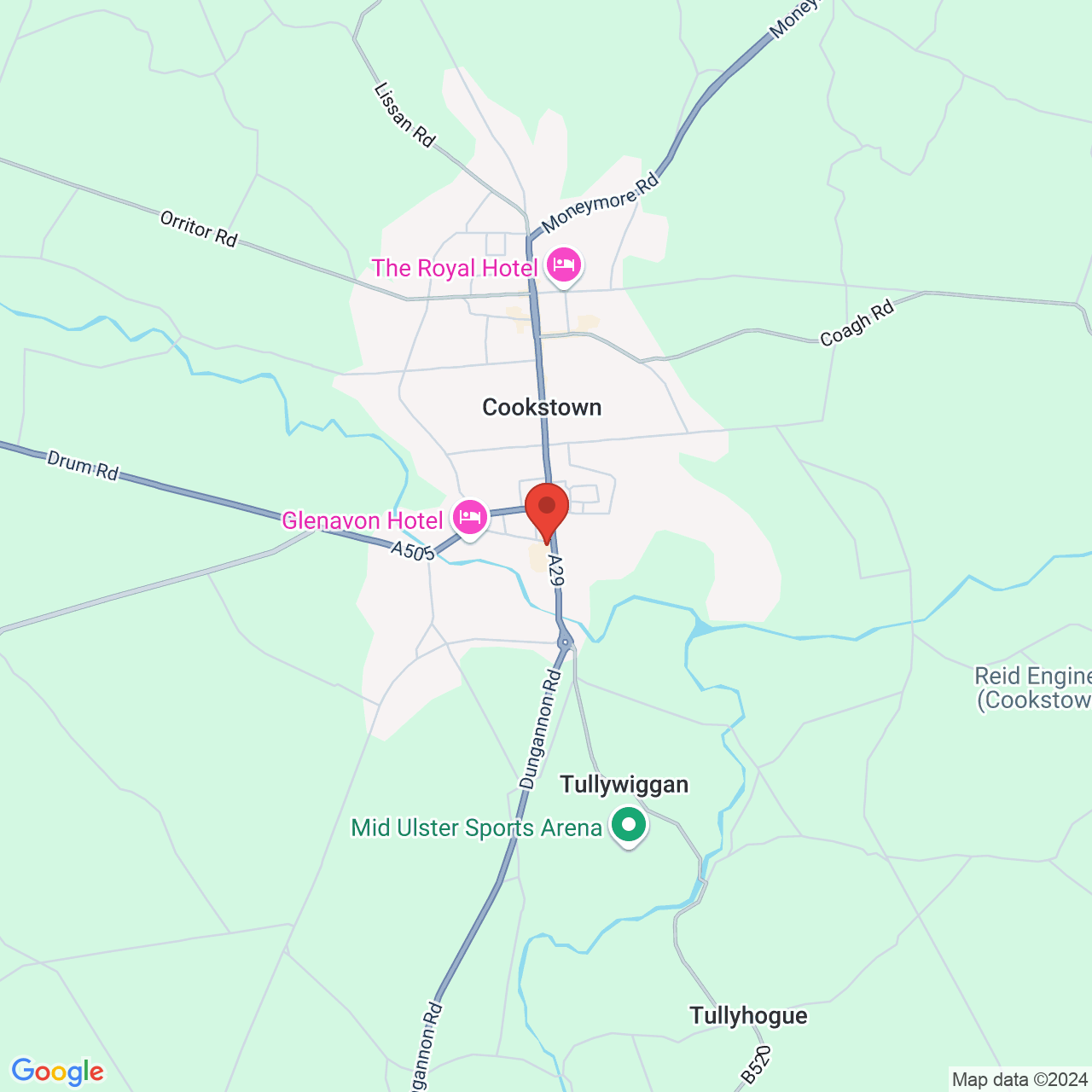 Map displaying vacancy location