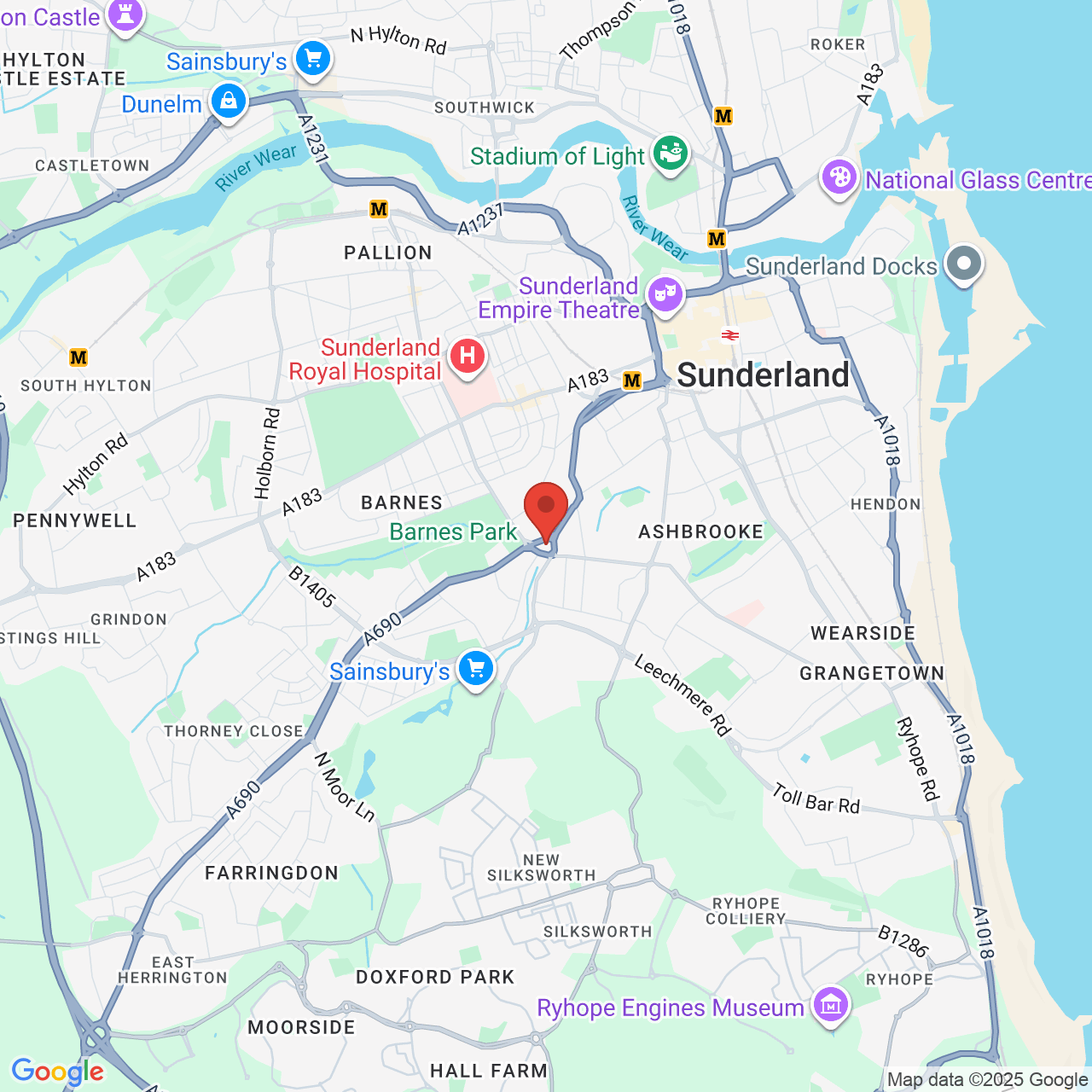 Map displaying vacancy location