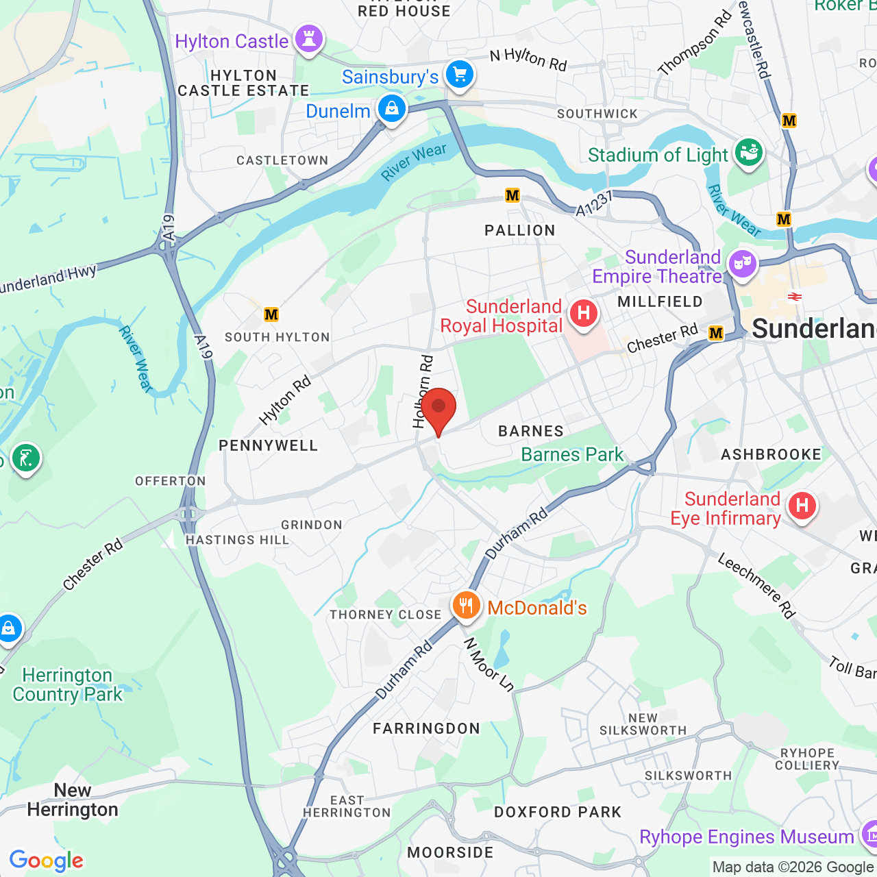 Map displaying vacancy location