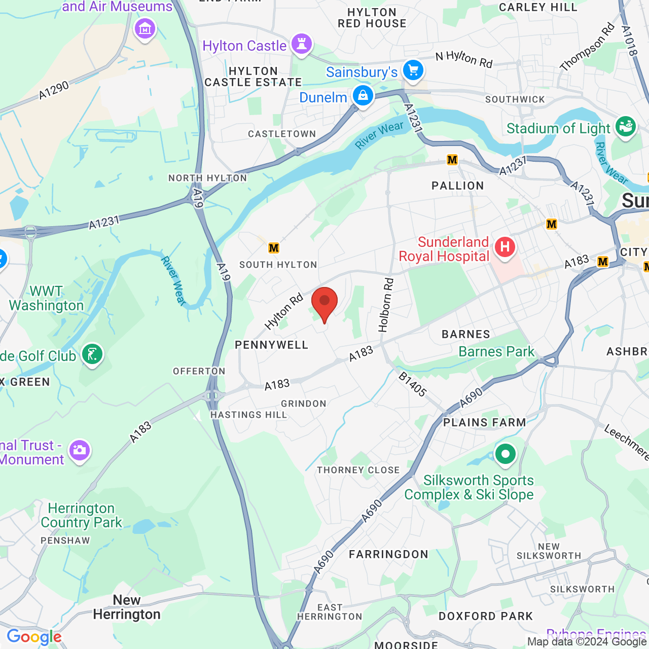 Map displaying vacancy location