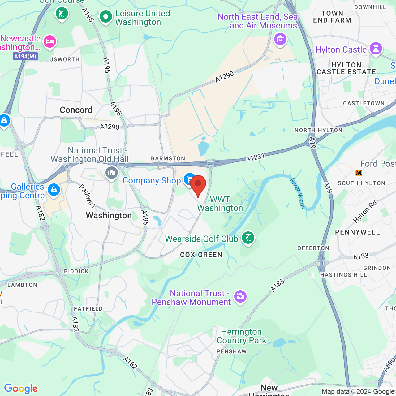 Map displaying vacancy location