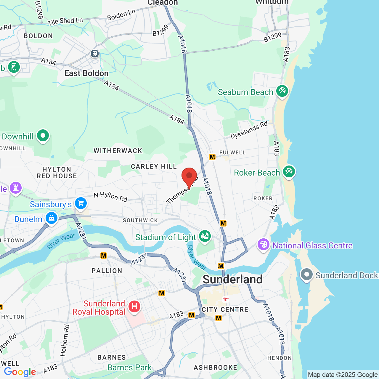 Map displaying vacancy location