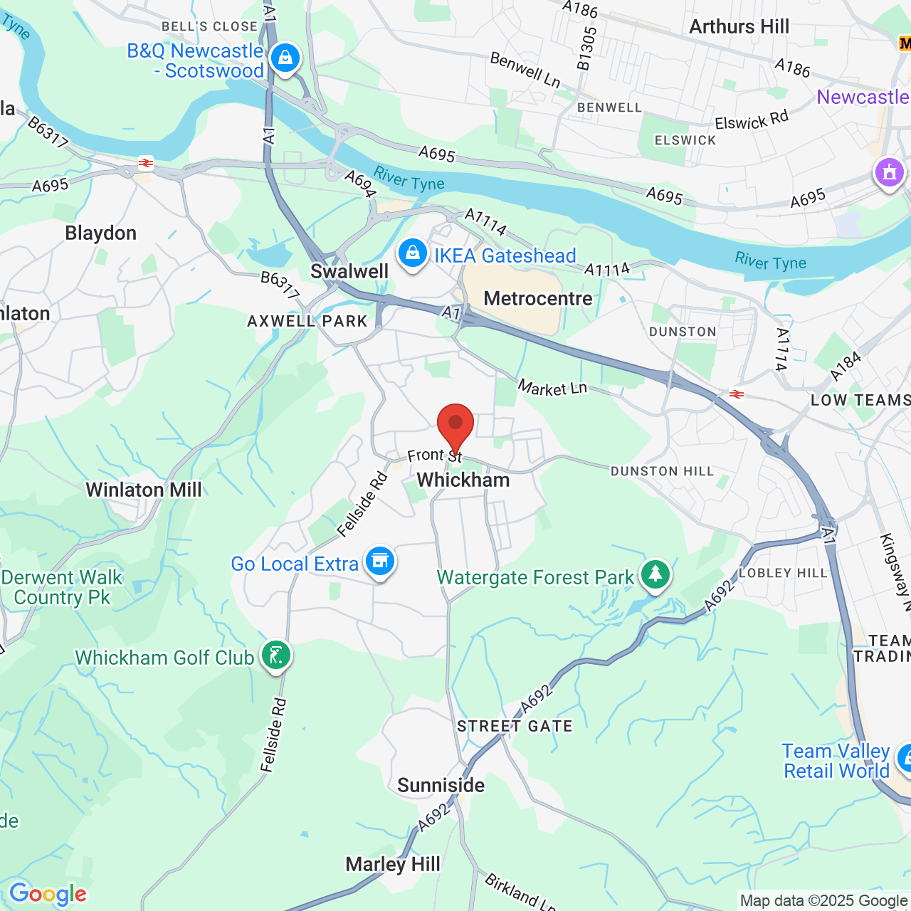 Map displaying vacancy location