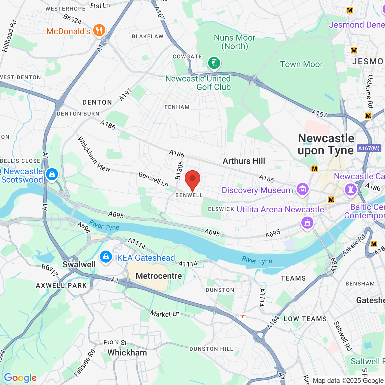 Map displaying vacancy location