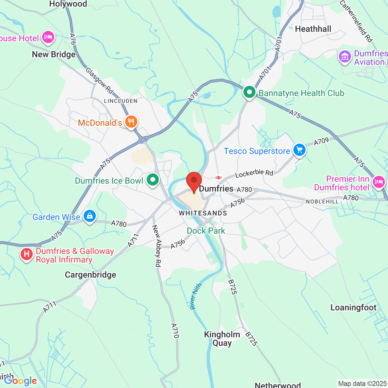 Map displaying vacancy location