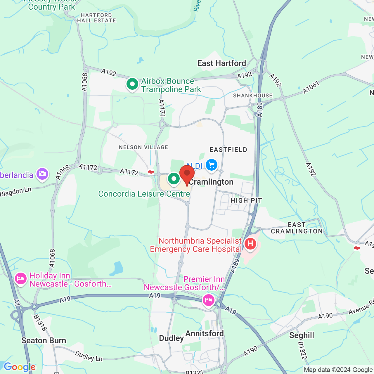 Map displaying vacancy location