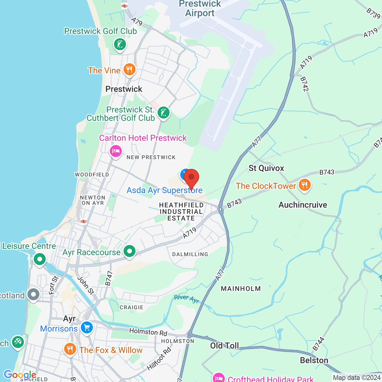 Map displaying vacancy location