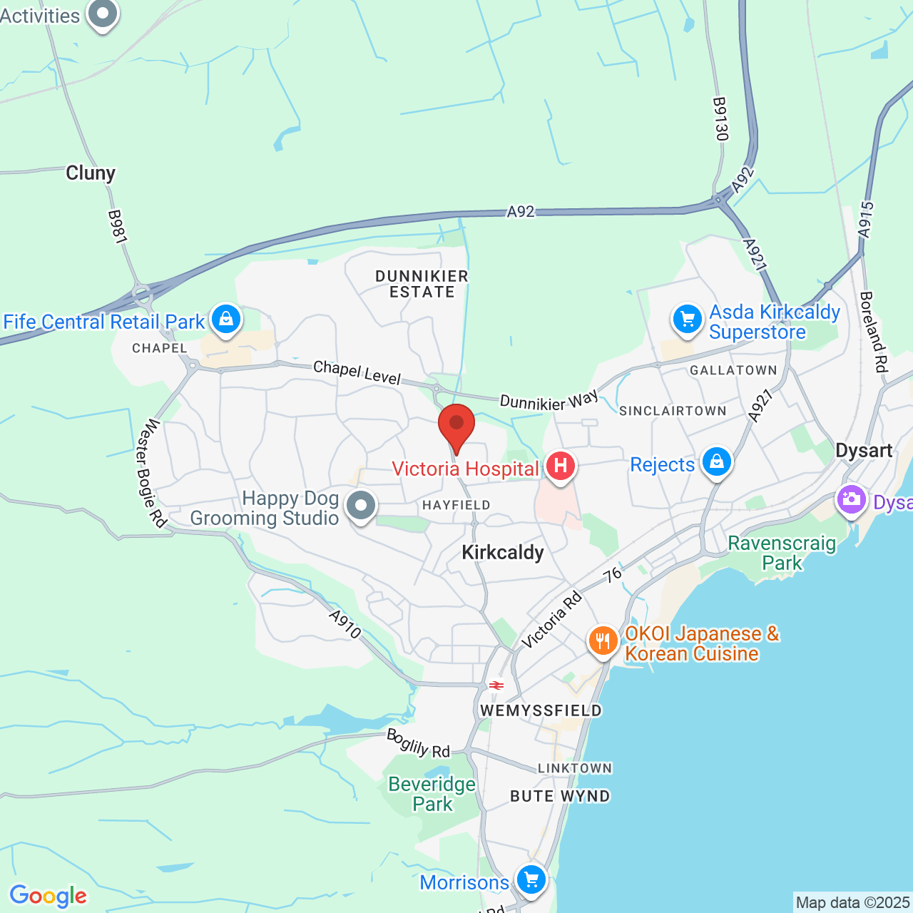 Map displaying vacancy location