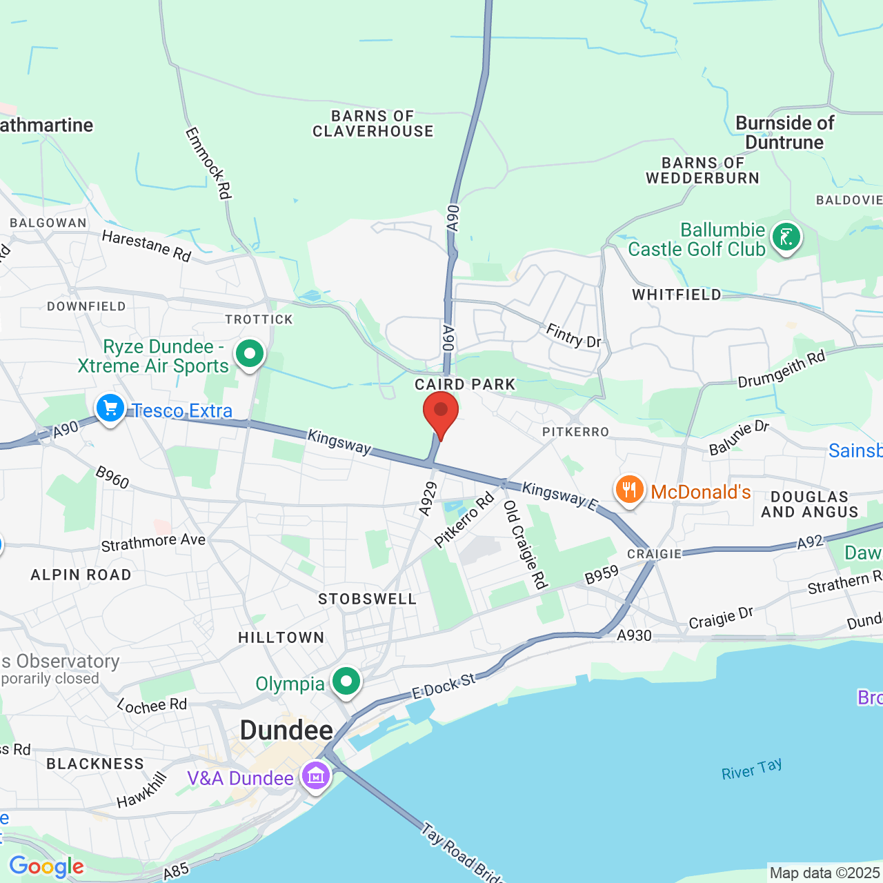 Map displaying vacancy location