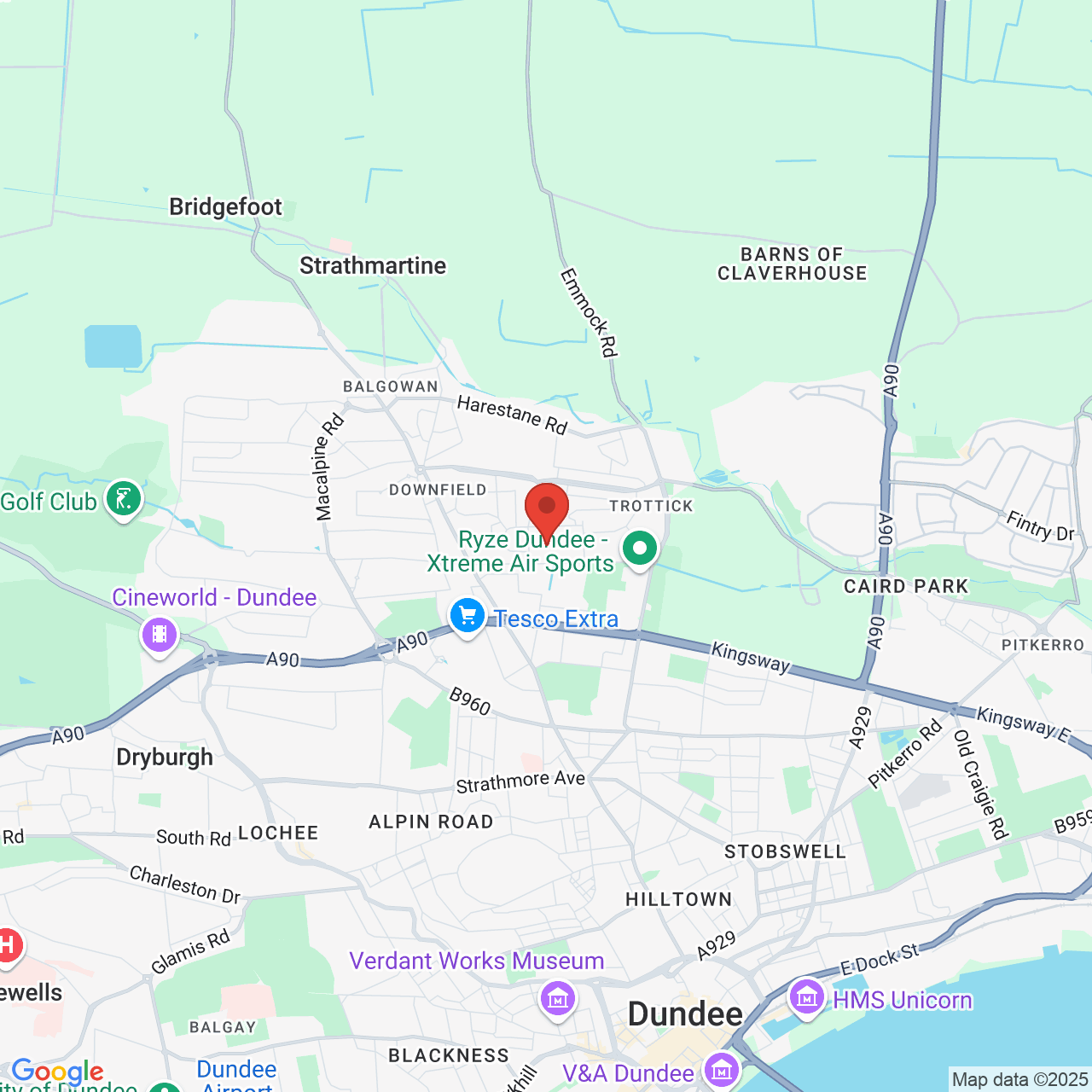 Map displaying vacancy location