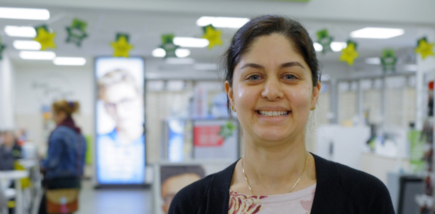 Optical colleague smiling in Asda Opticians